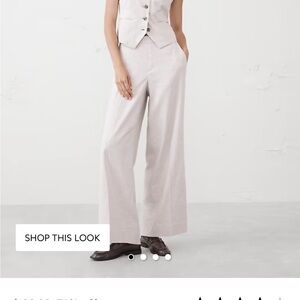 Banana Republic Light Gray Wide-Leg Pants